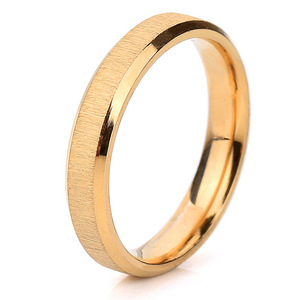 Fashion Minimalist 304 Stainless Steel 18K Gold 3Mm Frosted <b>Ring</b> For Women Gift Jewelry - Product Image 5