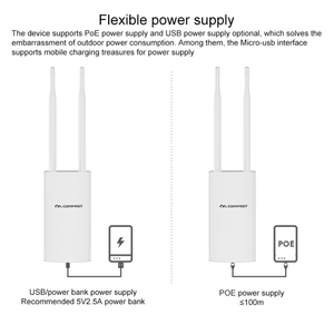Routeur sans fil amplificateur de signal extérieur étanche COMFAST CF-E5 300 Mbps <span class=keywords><strong>4G</strong></span>, répéteur WIFI, station de base WIFI, 2 antennes pour usage domestique - Product Image 3