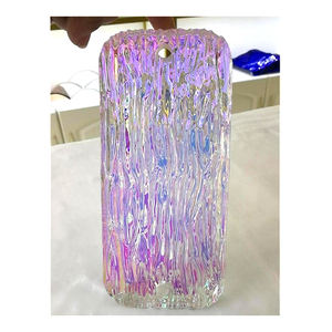 תליון צבע ענבר זורם דפוס קו מים זכוכית קריסטל תליון עבור מחיצה קיר מסנוור ציפוי צבע תליית בלוק זכוכית לבנים - Product Image 2