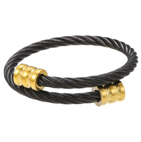 Vintage personality stainless steel winding geometric bracelet wholesale adjustable men's accessories