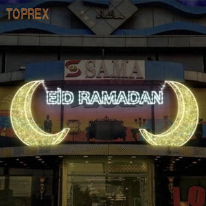 Personalizzabile 3D telaio in metallo Street New Design IP65 LED luce della luna eid mubarak ramadan luna stella <span class=keywords><strong>mezzaluna</strong></span> per le vacanze - Product Image 5