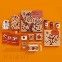 Boîte d'emballage en papier jetable pour repas à emporter, hamburgers, frites, pizzas, restauration rapide, avec logo personnalisé pour restaurant