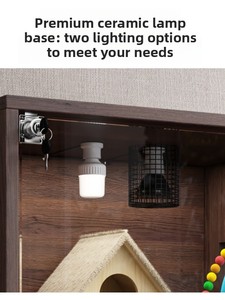 Slimme Vogelkooi Papegaai Panoramisch Luxe Villa Massief Houten Ventilerende Duurzame Constante Temperatuur Geluidsdichte RVS - Product Image 3