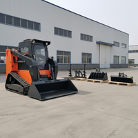 Mini-chargeuse compacte hydraulique à haut débit avec moteur Kubota, hydraulique HYDAC, chargeuse sur roues avec tarière et grappin pour l'agriculture
