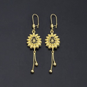 JXX 2024 Women's <b>Gold</b>-Plated Brass Drop <b>Earrings</b> Unique Dubai Style <b>Dangle</b> Jewelry for Weddings Wholesale Price - Product Image 4