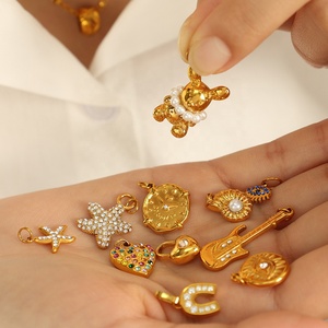 The Gilded Luxe Haute | 18K PVD Gold Plated Stainless Steel Zircon Charm Pendant | Waterproof, Hypoallergenic & Tarnish Free - Product Image 5