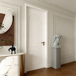 <span class=keywords><strong>Puerta</strong></span> de Dormitorio de Madera Sólida <span class=keywords><strong>Lacada</strong></span> de Estilo Francés Blanco de Alta Gama Mofan, Juego Completo con Aislamiento Acústico, Color Crema - Product Image 3