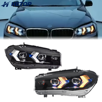 Phares HETOP F15 X5 2014-2018, mise à niveau, double couleur, phare LED de voiture, DRL, style serpent, lumière laser, accessoires modifiés pour BMW