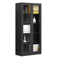 Archivador de Acero de 4 Niveles con Puerta de Vidrio Completa, Gabinete Tambour para Solución de Gestión de Almacenamiento en Oficina y Hogar