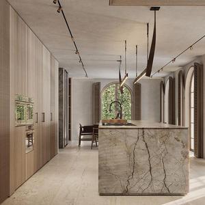 Hiện đại Châu Âu sang trọng nhà bếp tủ tường thép không gỉ Countertop với bồn rửa thông minh sơn mài kết thúc đảo cho biệt thự sang trọng - Product Image 2