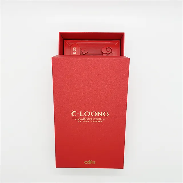 Individuelle luxuriöse rote Papierschachtel mit Oberfläche und Unterteil für Kalender-Geschenkbox mit hoher Qualität