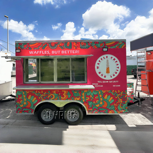 Trailer Makanan Lengkap, Truk Trailer Makanan Mobile untuk Dijual, Kontainer Persegi Putih dengan Dapur Lengkap - Product Image 1