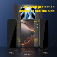 Pelindung Layar Privasi Anti Spy 360 Derajat, Lembaran Hidrogel Matte untuk Ponsel, Ketebalan 0.3mm