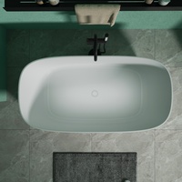 Baignoire autoportante en résine de pierre, surface solide, style minimaliste moderne, pour projets d'appartements, qualité supérieure, fourniture de salle de bain sans joint