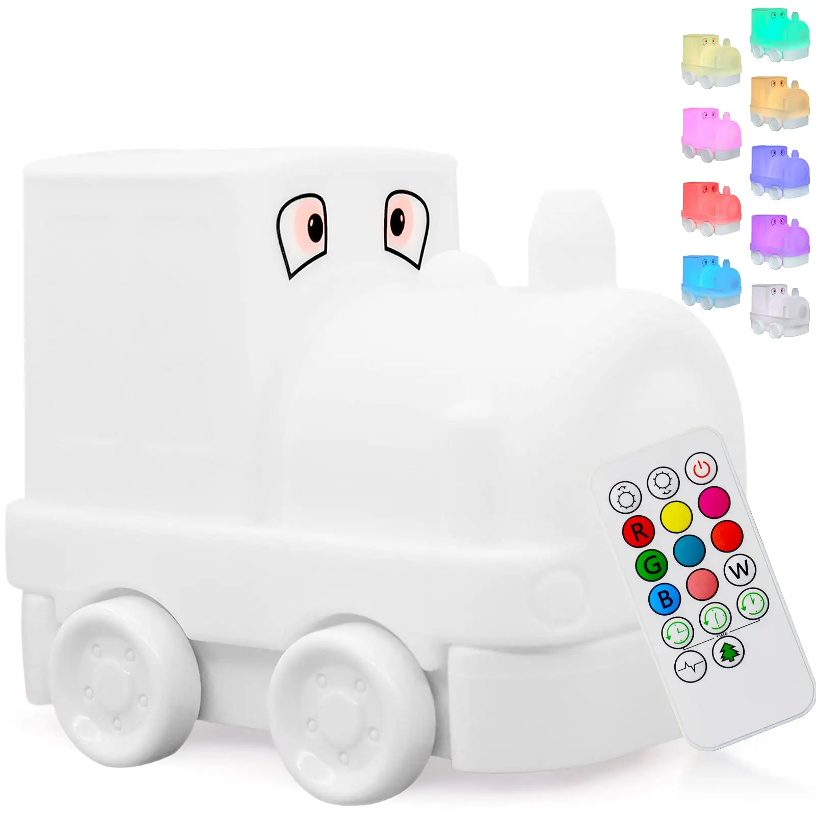 아기 밤 빛 아이 전기 자동차 firetruck 버스 기차 침대 옆 램프 원격 제어 LED RGB 다채로운 빛나는 귀여운 부드러운 실리콘 c