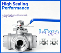 Mini vanne à boisseau sphérique en acier inoxydable 3 voies, filetage femelle NPT BSP, commande manuelle à 90 degrés, vanne de régulation pour pipeline d'instrumentation