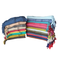 Steingewaschene Vintage Schnelltrocknende 100% Baumwolle Oeko-Tex Zertifizierte Quadratische Peshtemal Strandtücher im Rustikalen Look Großhandel