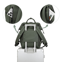 Sac à dos pour ordinateur portable en polyester personnalisé avec logo, port de chargement USB, sac de voyage pour ordinateur portable avec sangle de bagage pour le bureau et les affaires
