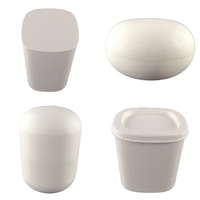 Boîte en pulpe de papier moulée biodégradable, compostable et recyclée, vide et personnalisée, pour recharge de déodorant.