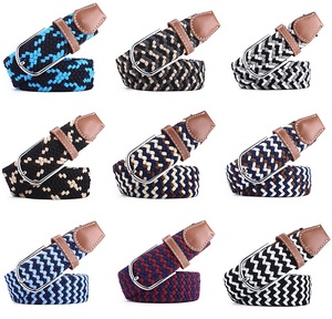 Custom Casual Tactical <span class=keywords><strong>Belt</strong></span> para Mulheres e Homens Elastic Knitted Sports Golf <span class=keywords><strong>Belt</strong></span> com Metal para Buckle Woven Stretch Trançado - Product Image 3