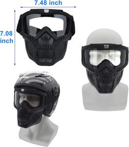 摩托车 ATV 越野骑行摩托车越野护目镜可拆卸气枪骷髅全脸彩弹面罩防紫外线可调节 - Product Image 2