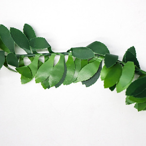 Artificial Green Leaf Wreath Wire Vines 7.5M Roll Simulated Willow Leaves <b>For</b> DIY Home <b>Decor</b> - Product Image 4