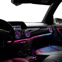 Kit d'éclairage ambiant intérieur de voiture 64 couleurs compatible avec Mercedes Benz GLK 2008-2014 12V, installation sans perçage, kit de mise à niveau LED