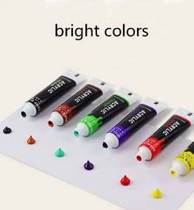 LISI 24x12ml Kit de peinture <span class=keywords><strong>acrylique</strong></span> 6 pinceaux 1 palette 2 tableaux en toile pour étudiants Cadeau pour peinture Verre Medium Set Emballage - Product Image 5