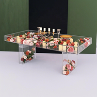 Ensemble de table à manger rectangulaire en acrylique transparent pour salle à manger, 6 places, design moderne et minimaliste