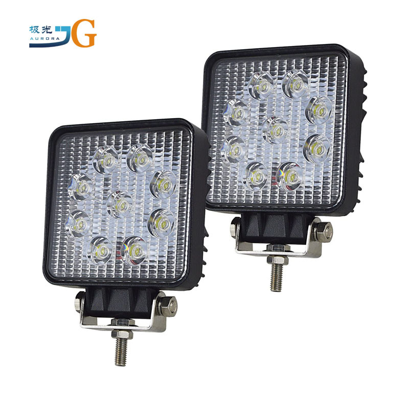 Aurora 4" Inch 12V 24V 27W Slim Chip 9LEDS LED Work Light for Vehicle