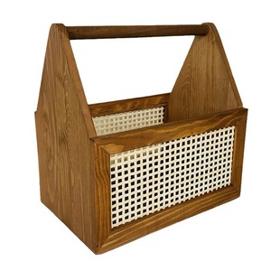 Nueva caja de almacenamiento de madera maciza con asa, cesta de mimbre, almacenamiento para el hogar para artículos diversos, refrigerios y juguetes, estilo Instagram. - Product Image 5
