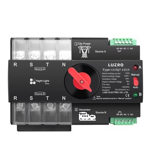 ממיר פוטו-וולטאי LUZRO LUZ 4P תלת פאזי 4 חוטים, התקנה על פס דין, מחליף אוטומטי להמרת חשמל כפול, מפסק 6kA - Product Image 3