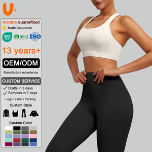 Ensemble <span class=keywords><strong>Legging</strong></span> de Yoga Taille Haute Grande Taille Effet Ventre Plat et Brassière de Sport – Tenue de Sport Sculptante Sans Coutures avec Coussinets Amovibles et Imperméables - Product Image 1