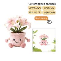 Peluche personnalisée Clivia Orange en pot, jouet en peluche, plante fleurie en peluche