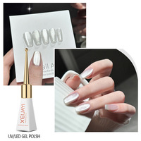 XEIJAYI UV Gel Nail Polish Mirror Porcelain White Cat's Eye Whitening Super Flash Gel Bersertifikat MSDS untuk Toko Kuku