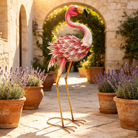 Statue de flamant rose résistante aux intempéries, grande sculpture de jardin pour extérieur, jardin, patio, pelouse, fontaine d'eau