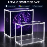 Boîte à trophées de luxe en acrylique violet avec revêtement anti-traces de doigts et couvercle amovible pour comptoir de magasin et vente au détail