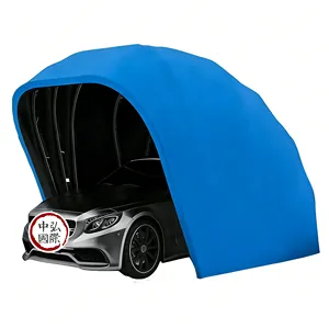 Abri de rangement portable en métal pour extérieur 3 x 6 pieds avec <span class=keywords><strong>porte</strong></span> à fermeture éclair enroulable pour vélo, moto, respectueux de l'environnement - Product Image 5