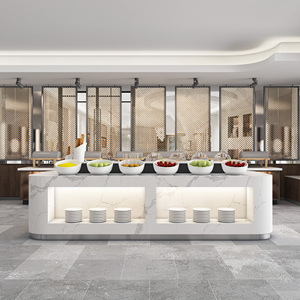 Exhibidor de Buffet para Desayuno, Vitrina para Pastelería, Diseño Moderno, Construcción de Madera Resistente para Hotel, Restaurante, Comercial - Product Image 3