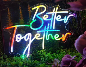 Letras Flexibles LED de Neón Personalizadas con la Frase 'Better <span class=keywords><strong>Together</strong></span>' para Bodas, Fiestas, Decoración de Tiendas y Oficinas, con Enchufe de Transformadores - Product Image 4
