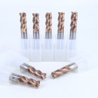 Fraise à rayonner en acier au tungstène HRC55, revêtement bronze, 4 dents, durable, pour usinage CNC de matériaux métalliques