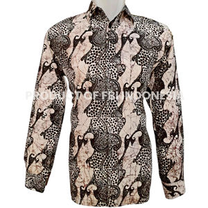 Camisa batik de algodón 100% para hombre, manga larga informal y formal con función antiarrugas, directo desde Indonesia - Product Image 1