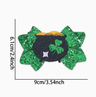 Pinzas para el pelo con diseño de arco de caldero dorado, accesorios de alta calidad con diseño de trébol multielemento, temática irlandesa para el Día de San Patricio