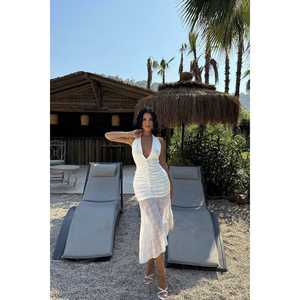 Robe de plage élégante en dentelle blanche Carlina - Product Image 6