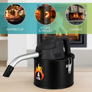 Aspiradora de cenizas eléctrica de 4L con motor de 600W, filtro HEPA lavable y tanque de acero reforzado para uso doméstico - Product Image 5