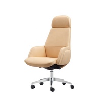 Fauteuil de direction de luxe en cuir, pivotant, réglable en hauteur, à dossier haut, grand modèle, pour bureau et hôtel