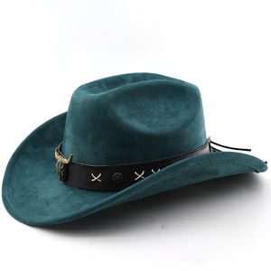 Sombrero de vaquero de gamuza de comercio exterior europeo y americano, accesorios de cabeza de toro, sombrero de jazz retro de estilo nacional, sombrero de fieltro, vaquero occidental - Product Image 5