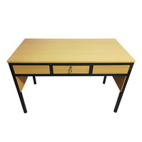 Ensemble de table et pupitre d'enseignant en bois pour école, design moderne, piétement unique avec tiroir, usage commercial, certifié ISO
