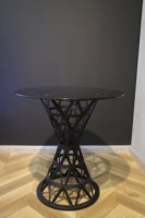 Vente en Gros de Meubles de Salon Table Basse Noire Ronde en Verre PP Simple au Design Moderne de Style Français