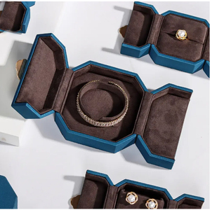 Custom Logo Magnetic Double Door <b>Ring</b> Jewelry Box Valentine's Day Luxury Necklace Earring Gift Box Packaging Wedding Favor - Product Image 5